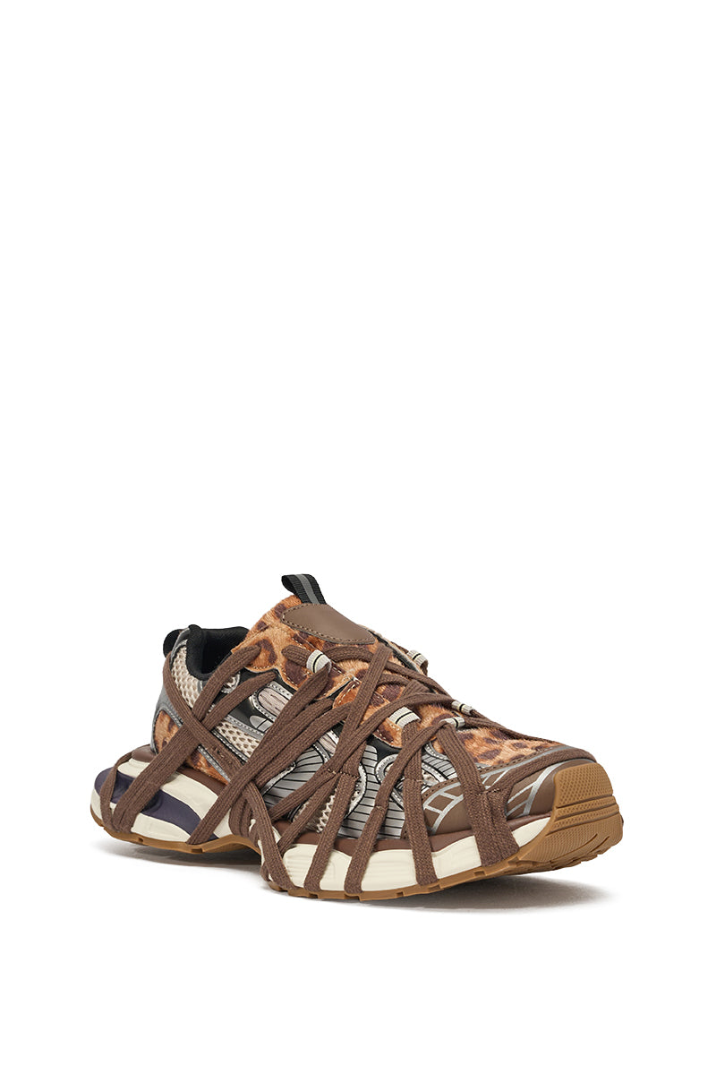 AZALEA WANG SELIE LEOPARD PRINT LACE UP SNEAKER