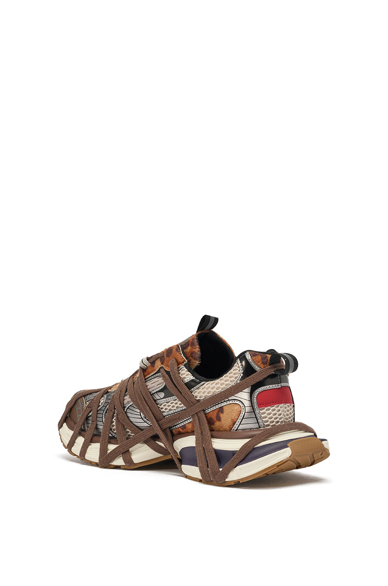AZALEA WANG SELIE LEOPARD PRINT LACE UP SNEAKER