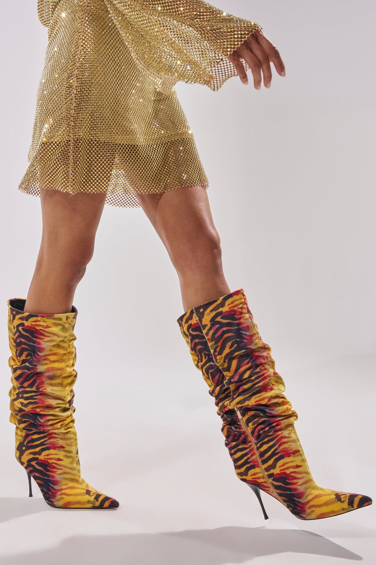 AZALEA WANG SERIOUSLY TIGER SLOUCHY STILETTO BOOT
