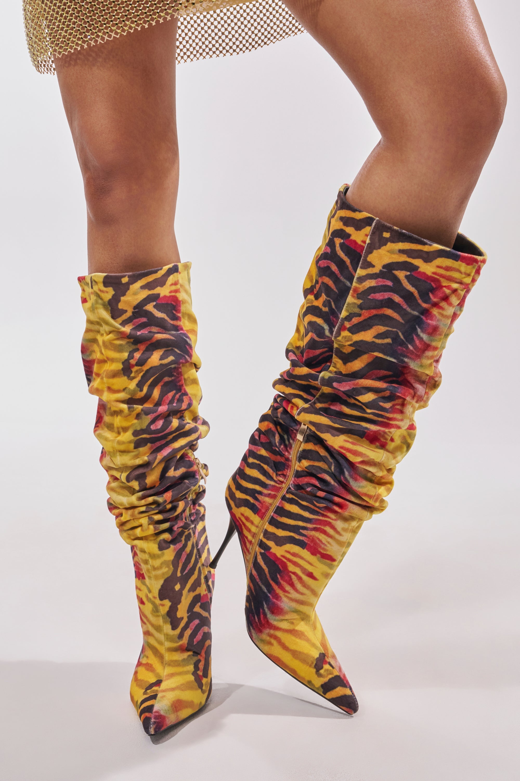 AZALEA WANG SERIOUSLY TIGER SLOUCHY STILETTO BOOT