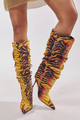 AZALEA WANG SERIOUSLY TIGER SLOUCHY STILETTO BOOT