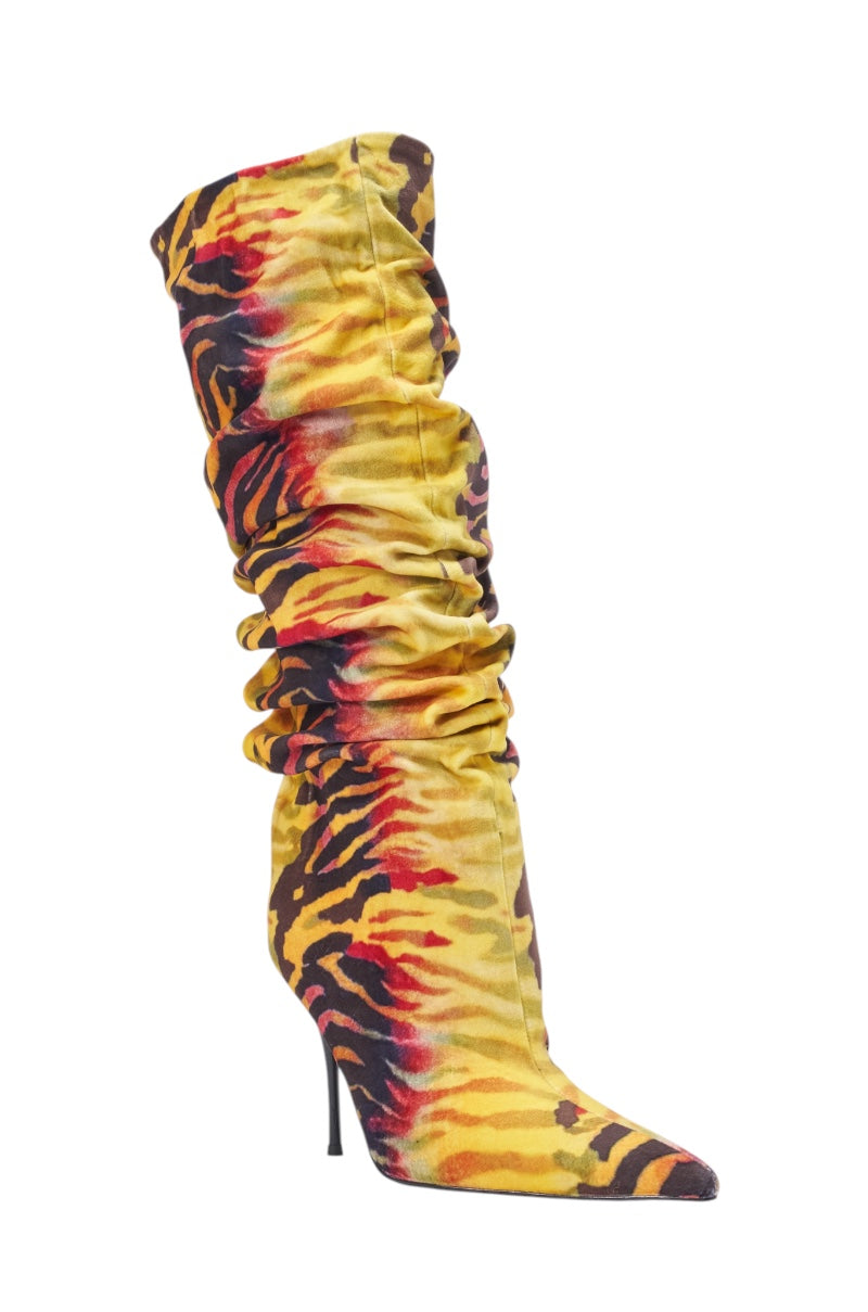 AZALEA WANG SERIOUSLY TIGER SLOUCHY STILETTO BOOT