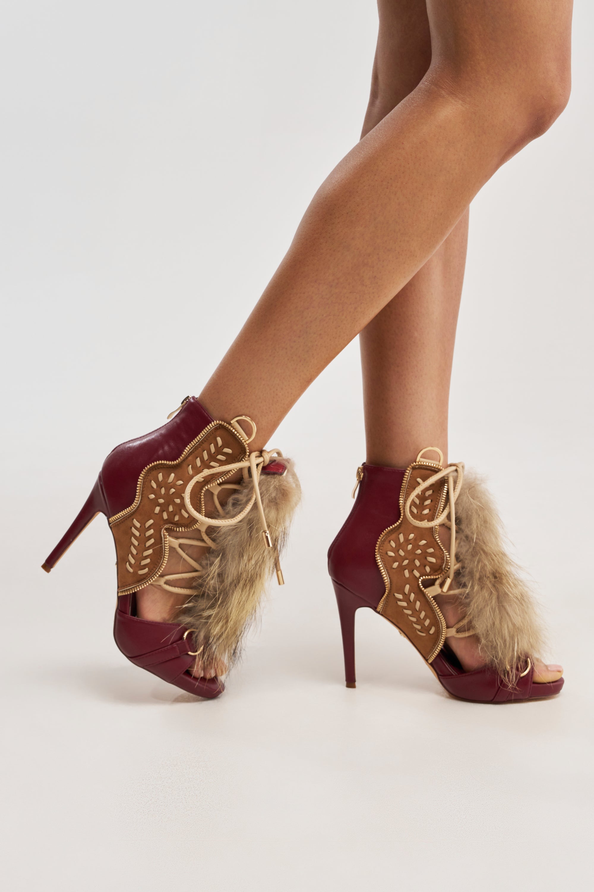 AZALEA WANG SHAINY MULTI MATERIAL SANDAL