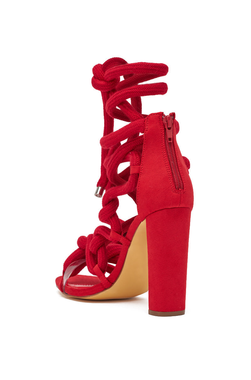 AKIRA GOLD RED ROPE STRAP SANDAL