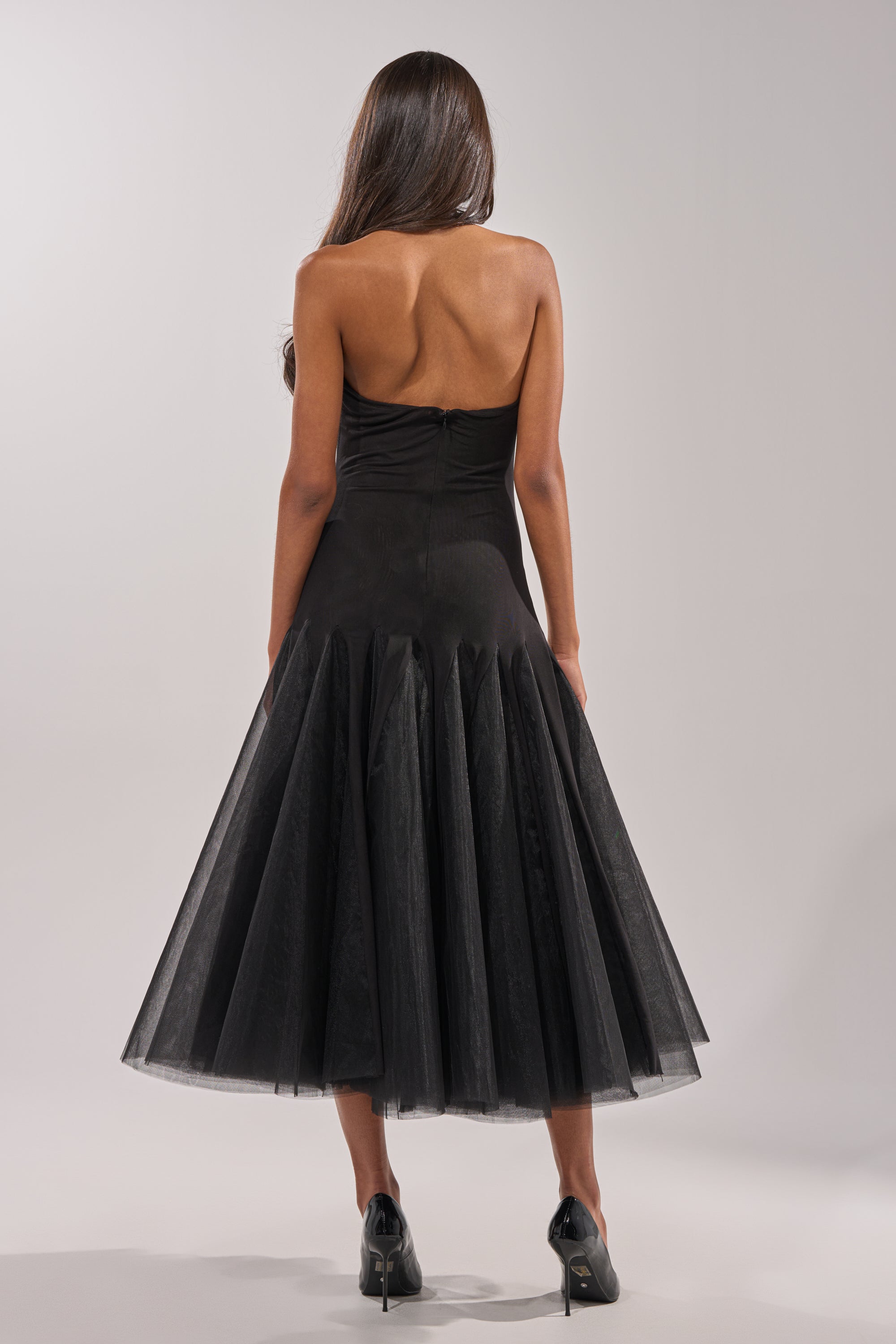 SWEPT UP MESH MAXI DRESS