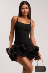LATE NIGHT ENERGY RHINESTONE MINI DRESS