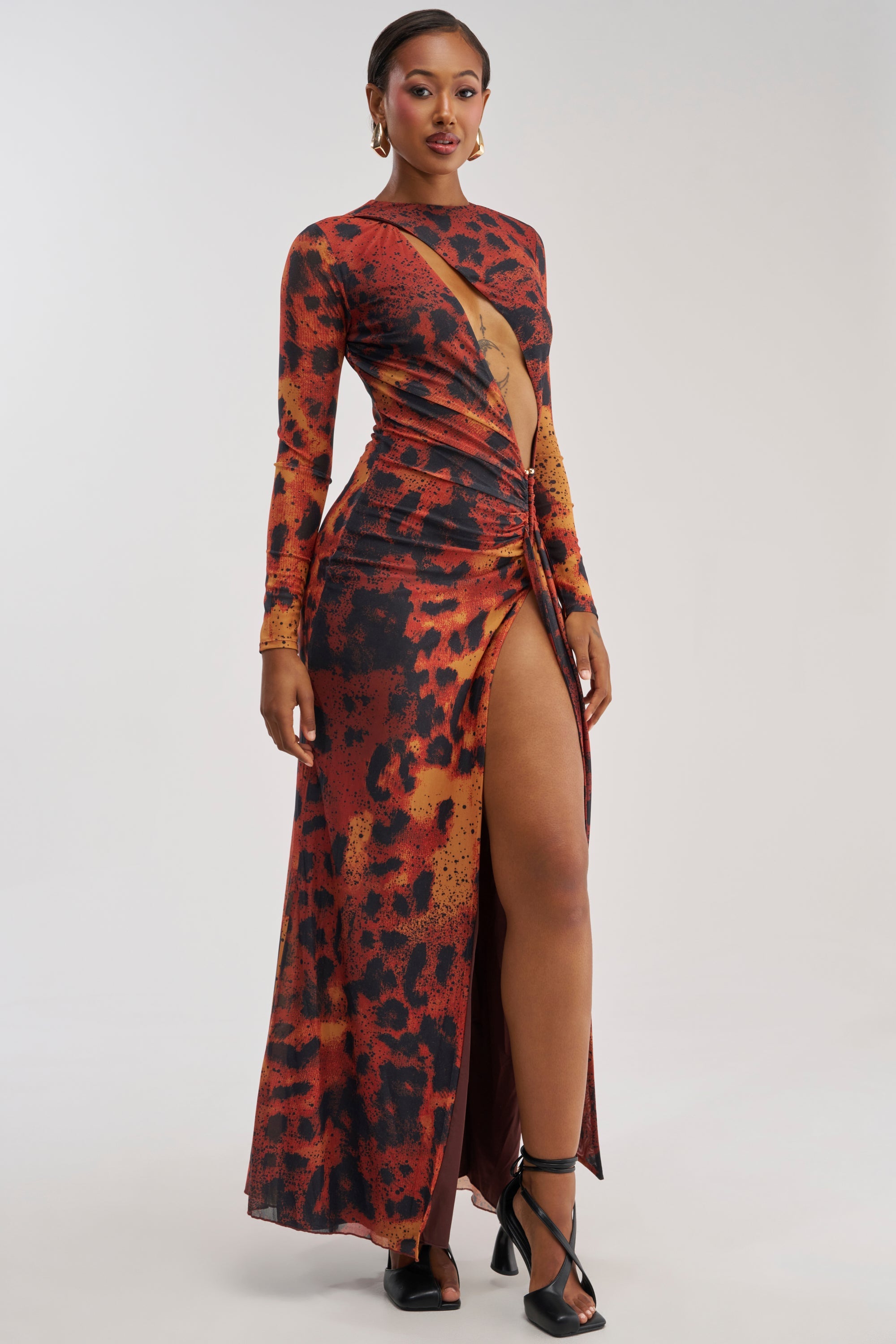 HOTTEST TOPIC MAXI DRESS IN RED MULTI
