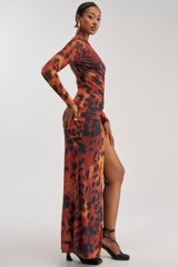HOTTEST TOPIC MAXI DRESS IN RED MULTI