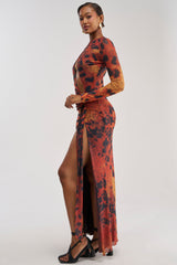 HOTTEST TOPIC MAXI DRESS IN RED MULTI