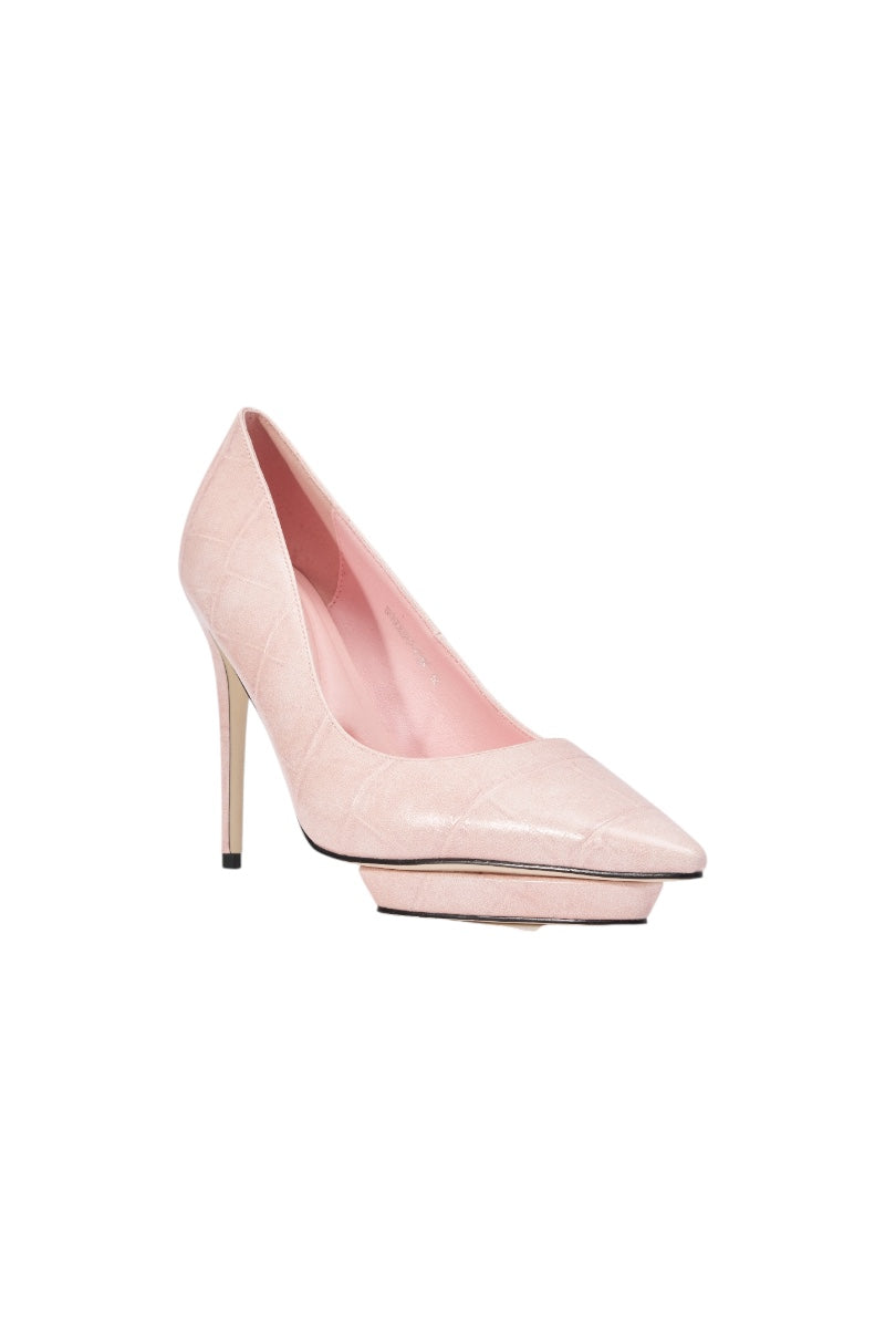 AKIRA GOLD SKYSCRAPER PINK PLATFORM PUMP