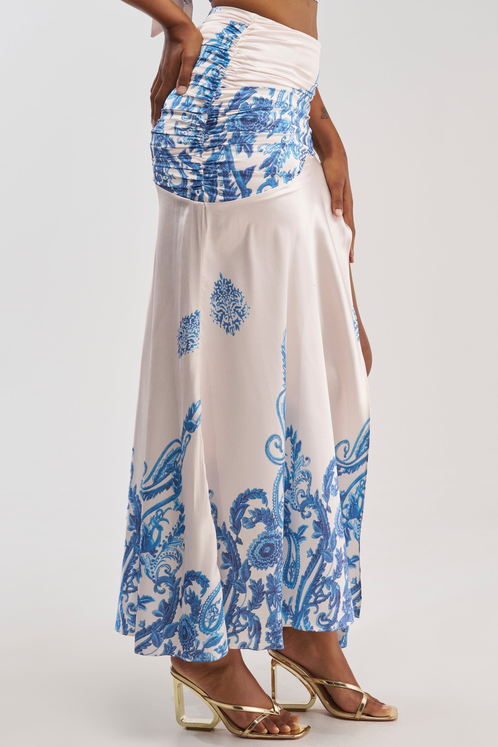 TRINA RUCHED MAXI SKIRT