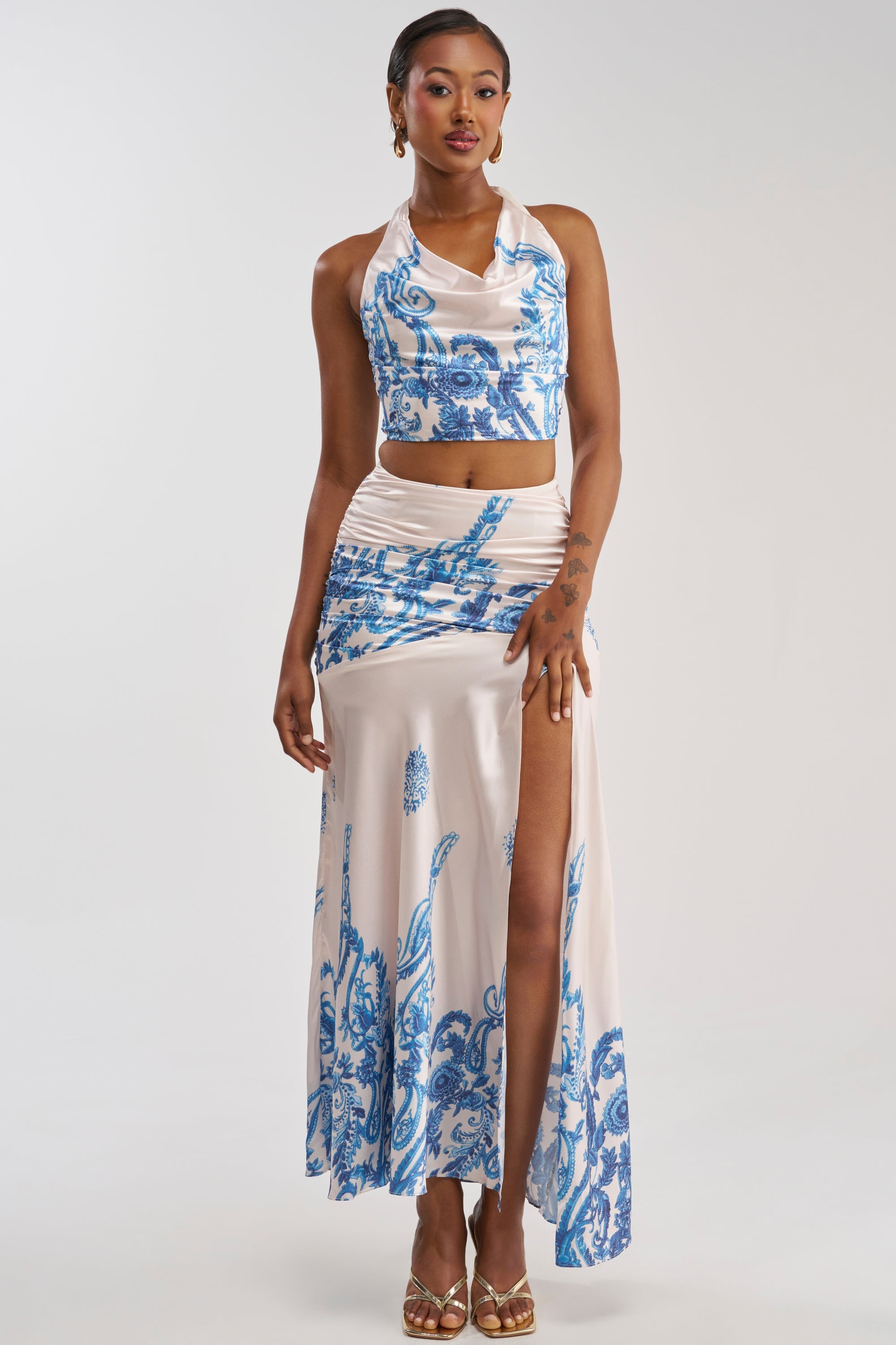 TRINA RUCHED MAXI SKIRT