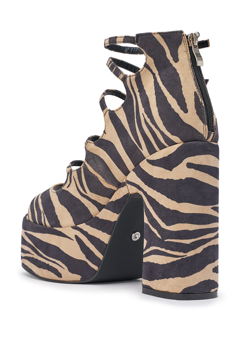 AZALEA WANG SMITTEN ZEBRA BLOCK SANDAL