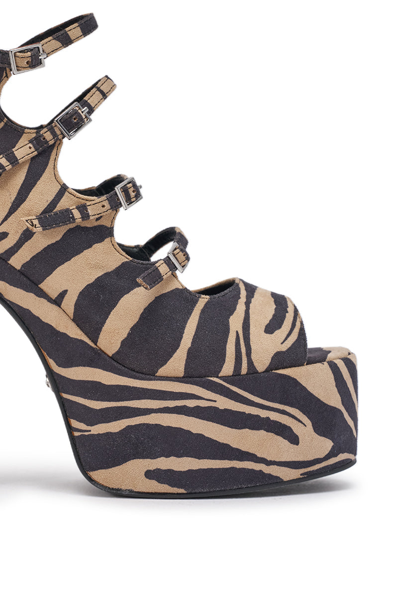 AZALEA WANG SMITTEN ZEBRA BLOCK SANDAL