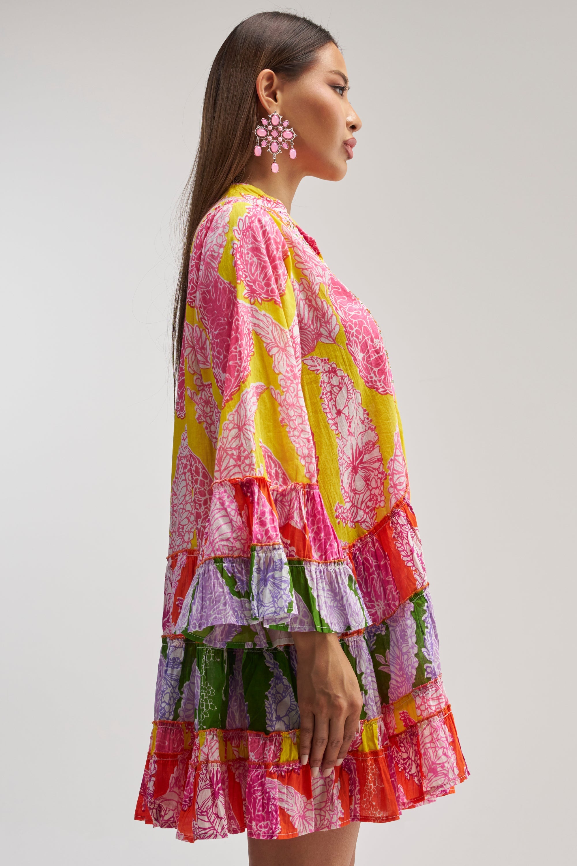 DANCING TILL SUNRISE FLORAL LONG SLEEVE DRESS