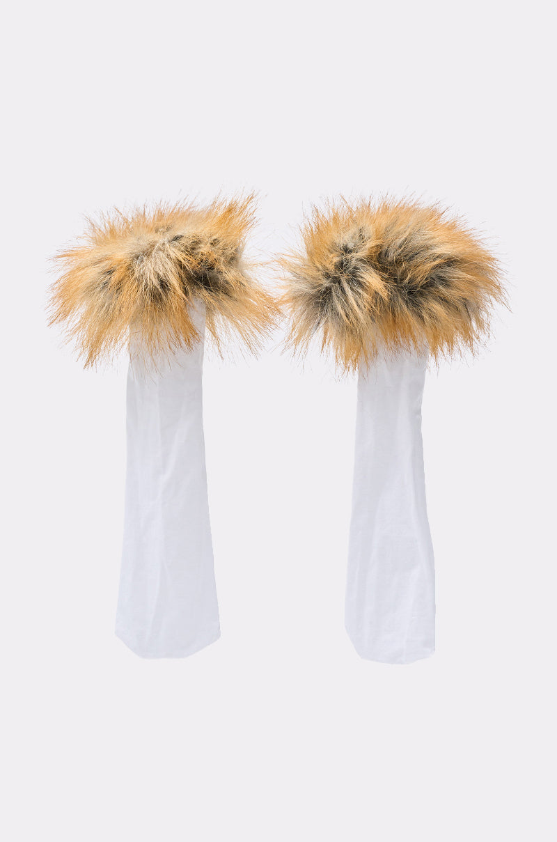 REALLY LIKE THAT FUR TRIM SOCKS