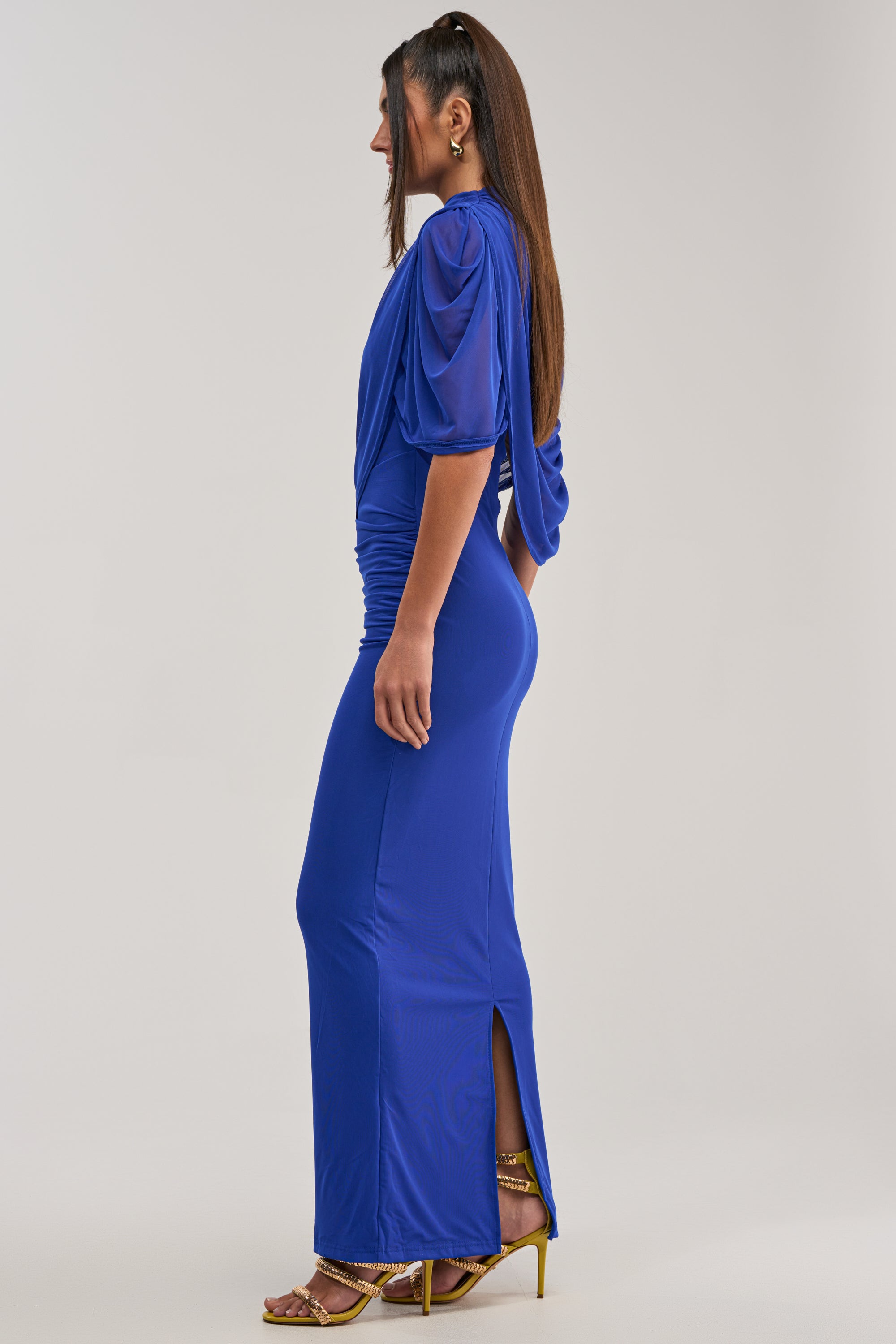 GODDESS MENTALITY DRAPED MAXI DRESS