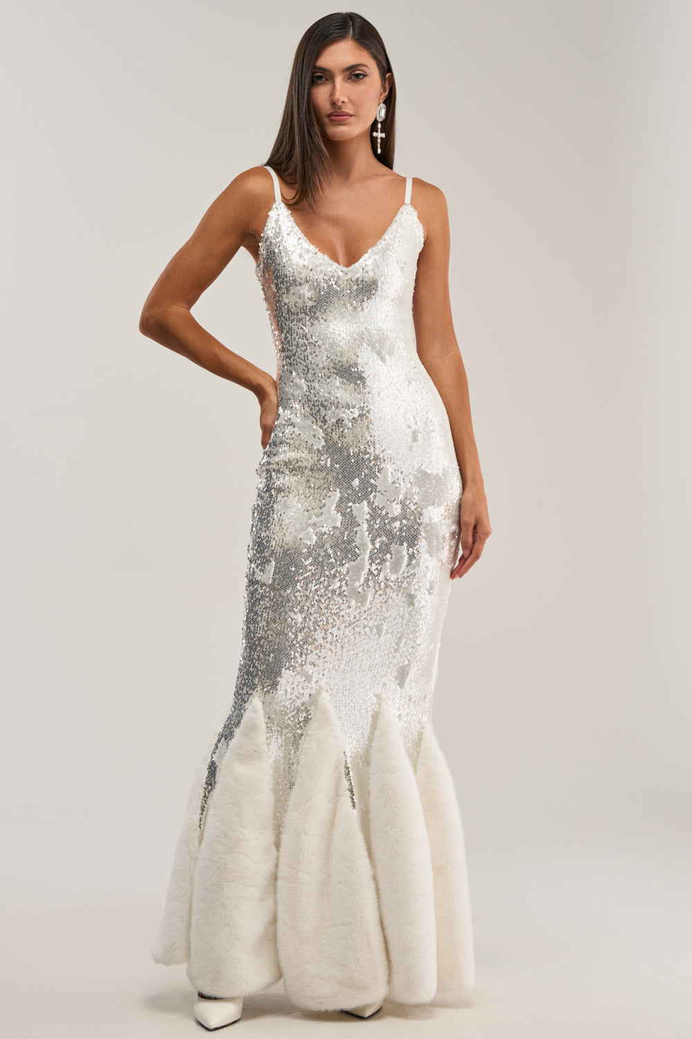 WORTH THE STARES EMBELLISHED MAXI DRESS