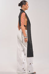 HONEY HONEY TIE VEST IN BLACK