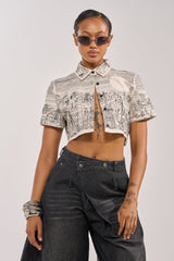 INK HORIZON EMBROIDERED TOP