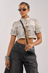 INK HORIZON EMBROIDERED TOP