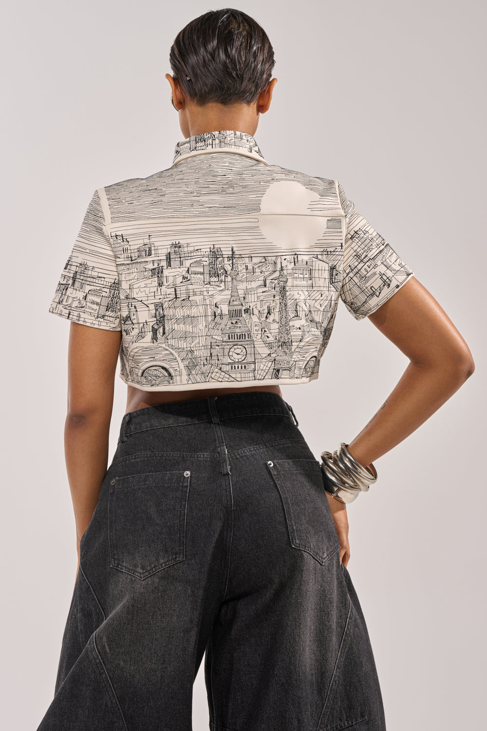 INK HORIZON EMBROIDERED TOP