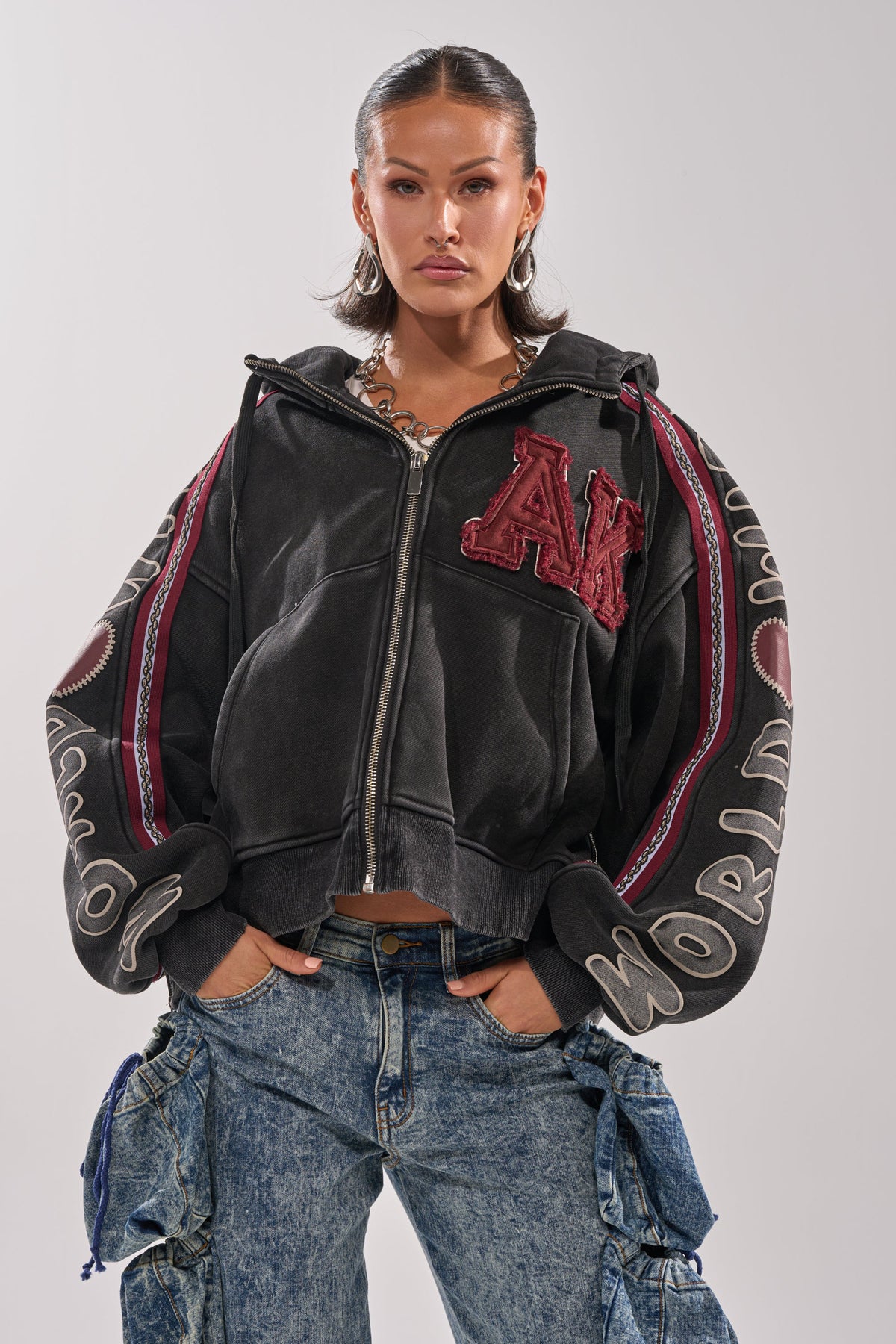CITY LIVING GRAPHIC ZIP UP SWEATSHIRT