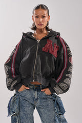 CITY LIVING GRAPHIC ZIP UP SWEATSHIRT