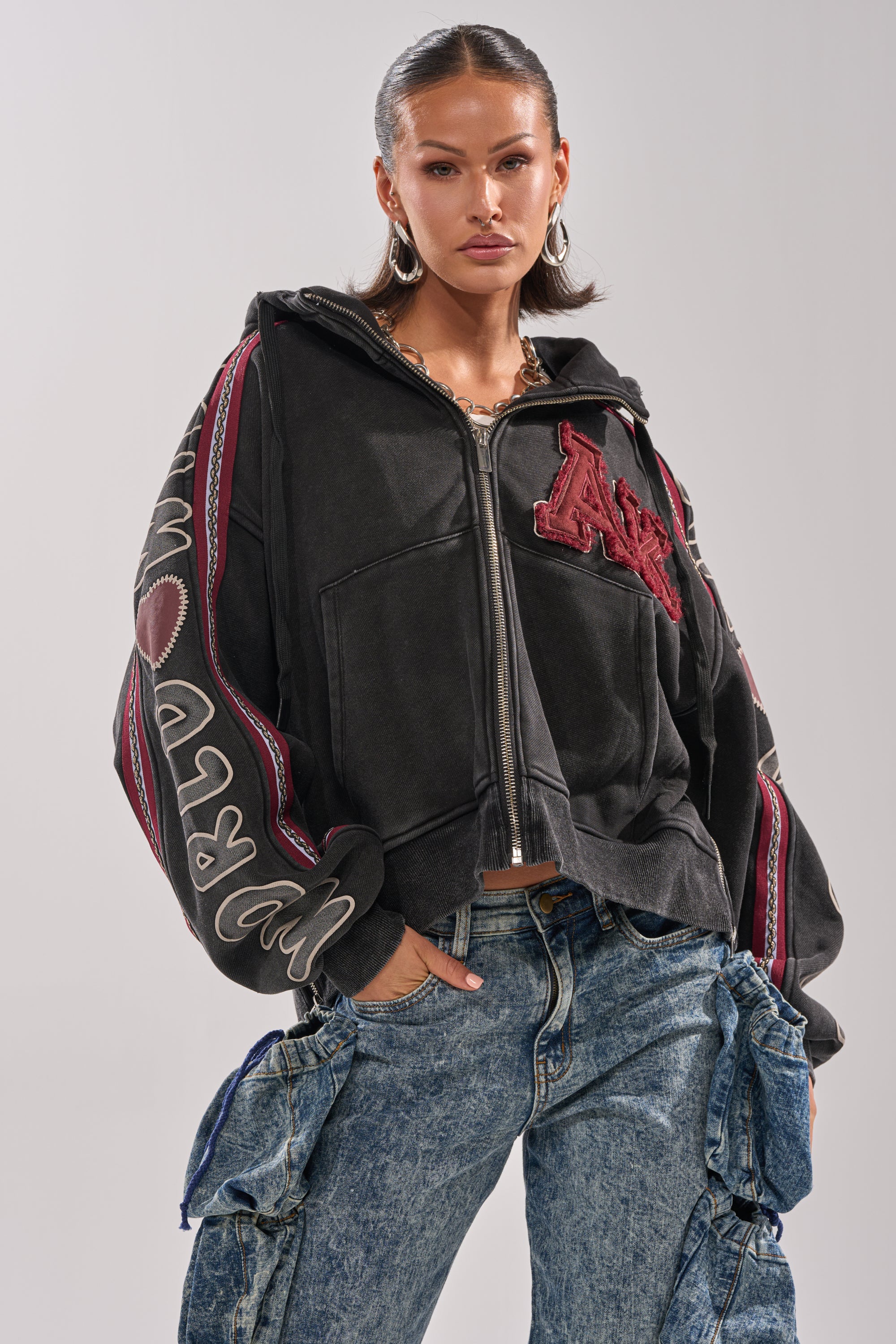 CITY LIVING GRAPHIC ZIP UP SWEATSHIRT