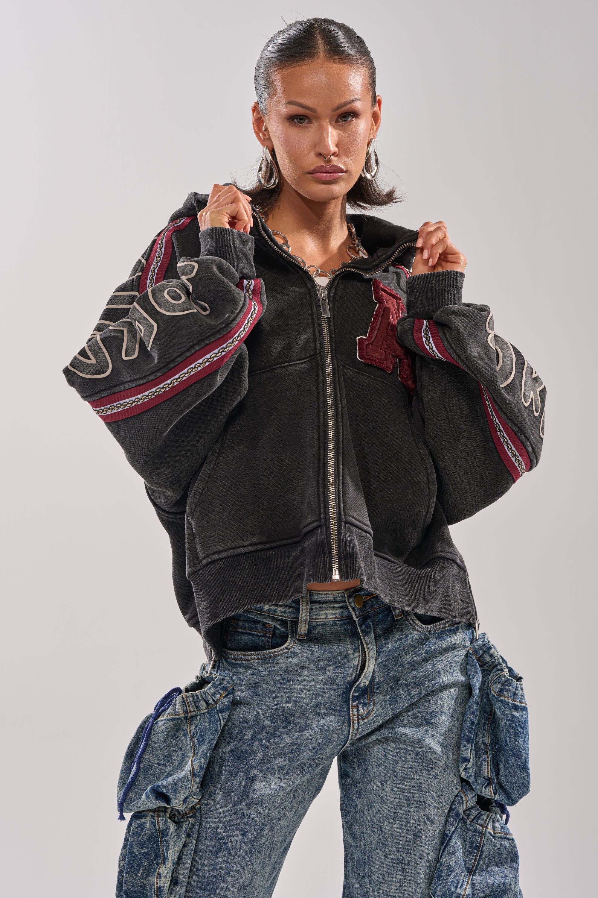 CITY LIVING GRAPHIC ZIP UP SWEATSHIRT