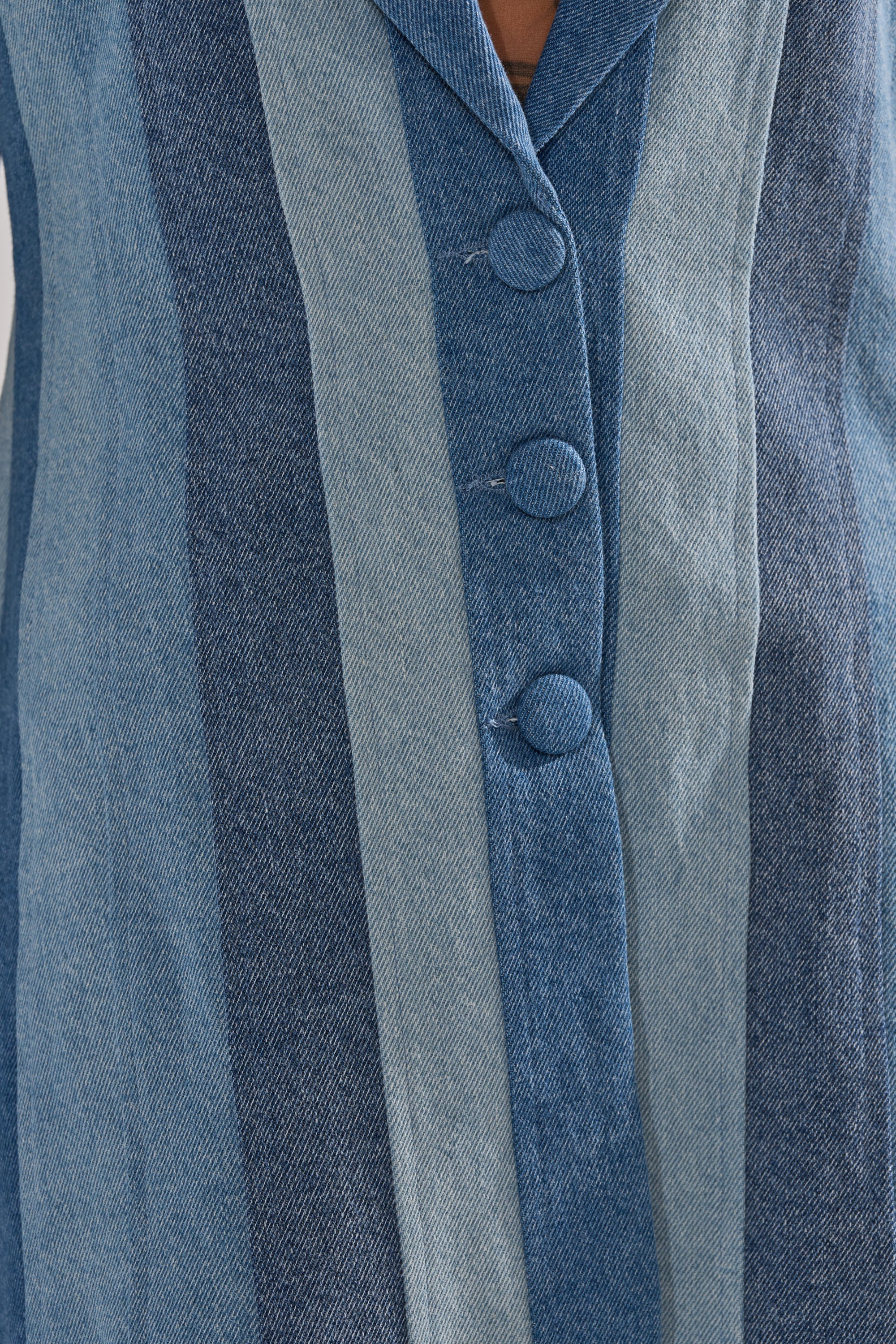 COME SLIDE PATCHWORK DENIM BLAZER