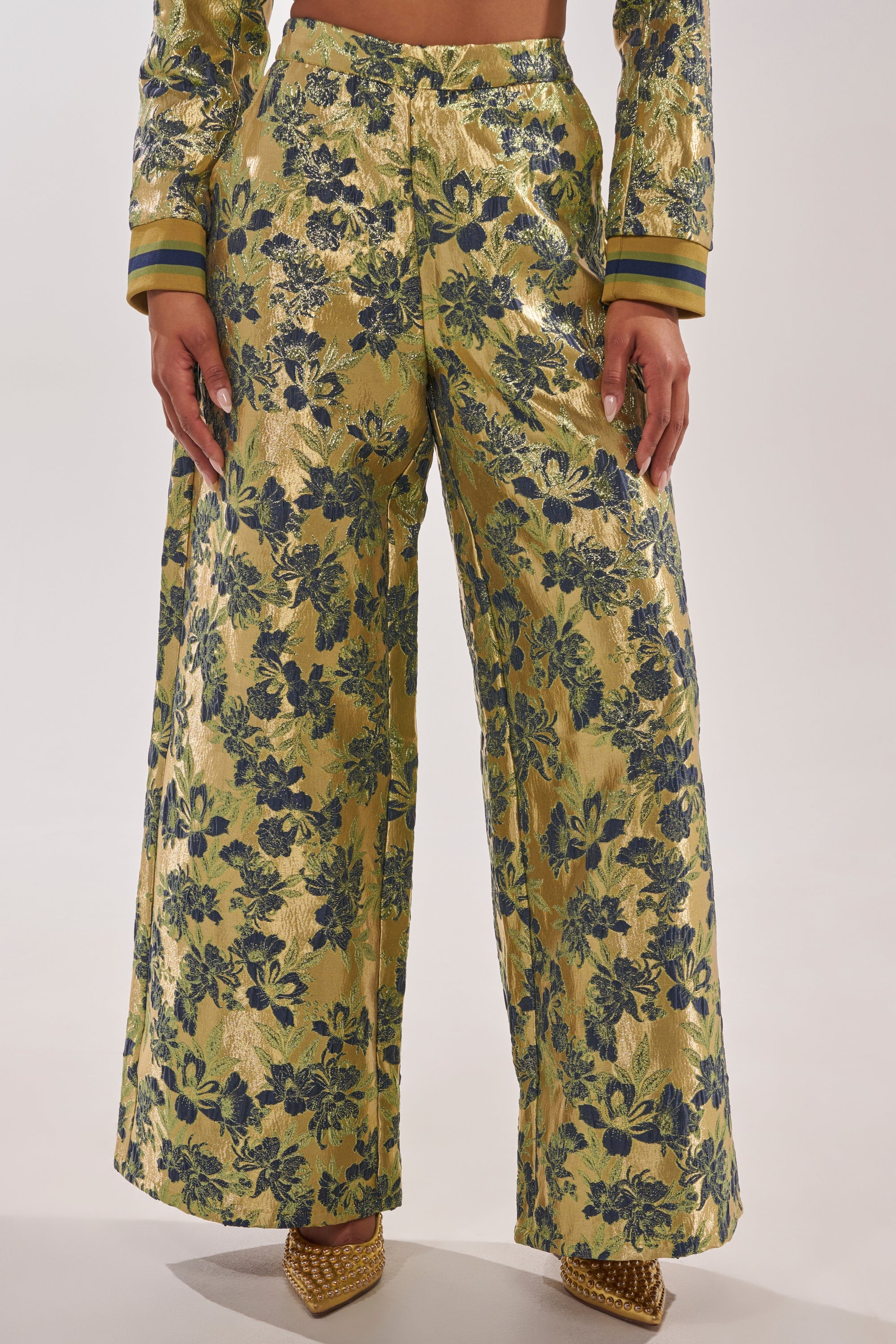 HARLOW BROCADE WIDE LEG PANT