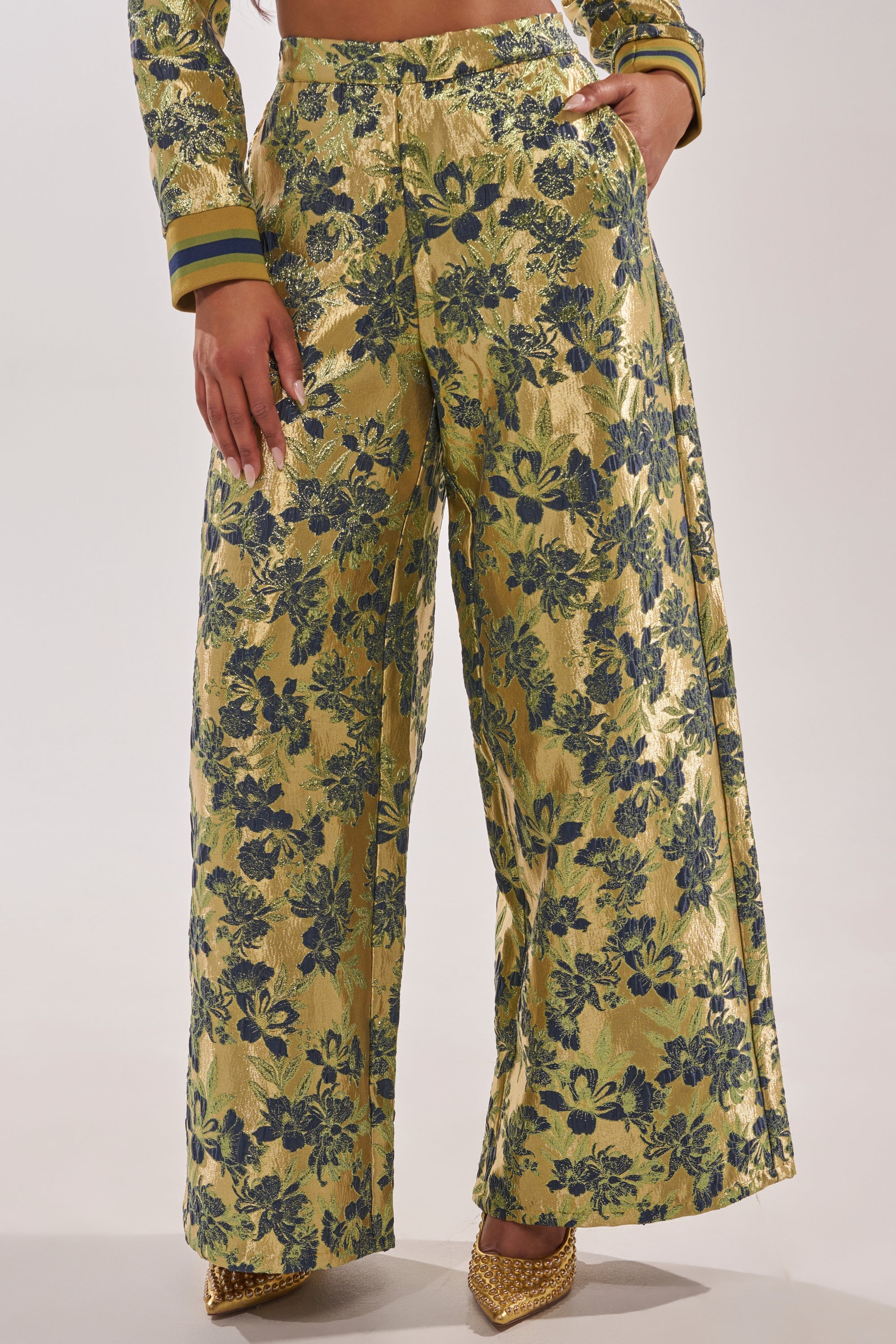HARLOW BROCADE WIDE LEG PANT