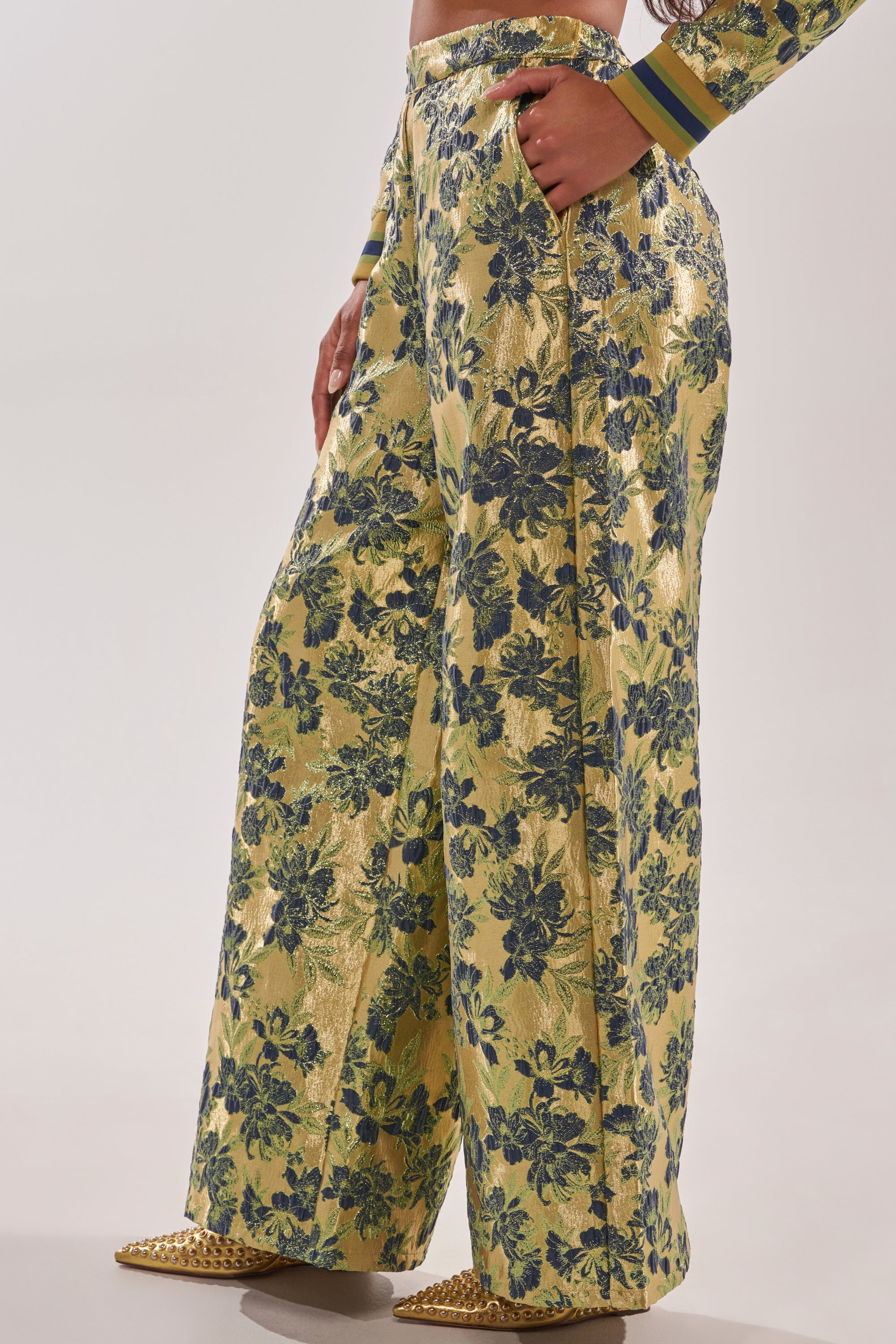 HARLOW BROCADE WIDE LEG PANT