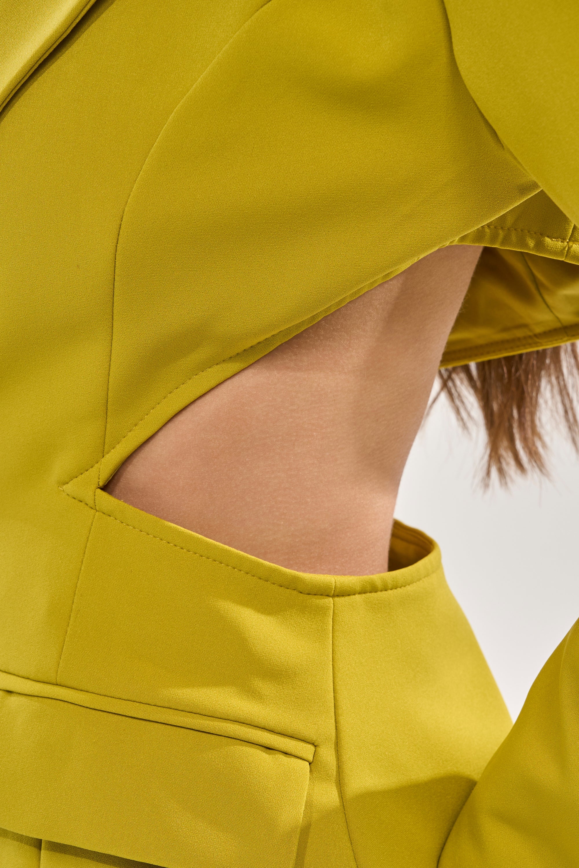 PARTY IN THE BACK CUTOUT BLAZER IN CHARTREUSE