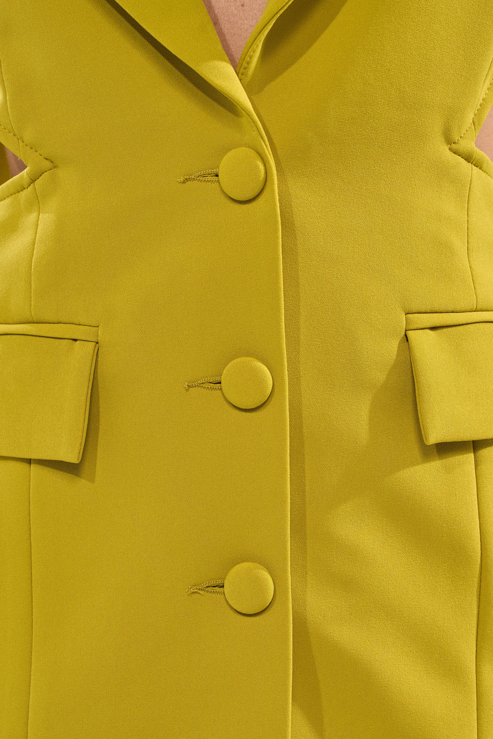 PARTY IN THE BACK CUTOUT BLAZER IN CHARTREUSE
