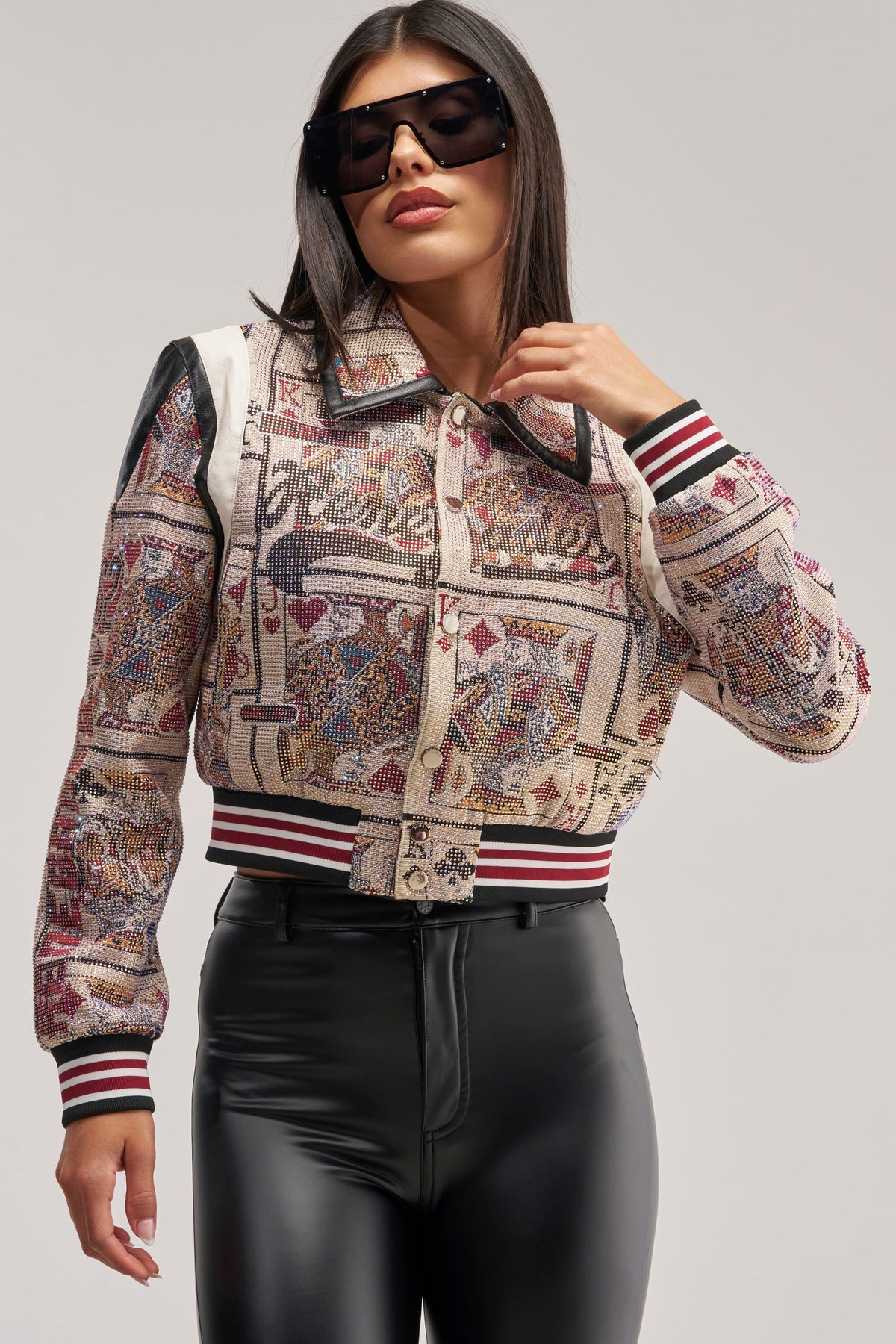 RAISE YOUR BET RHINESTONE BOMBER