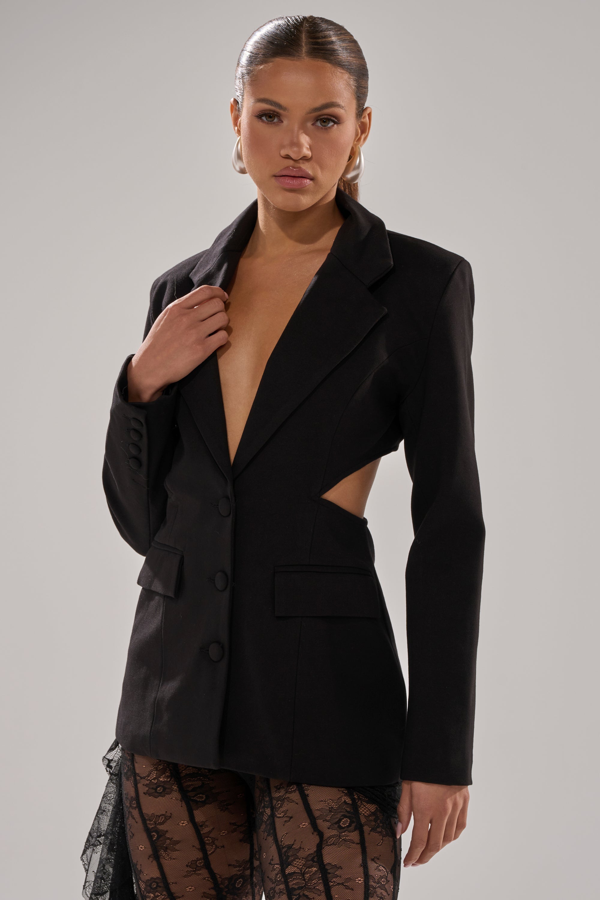 PARTY IN THE BACK CUTOUT BLAZER