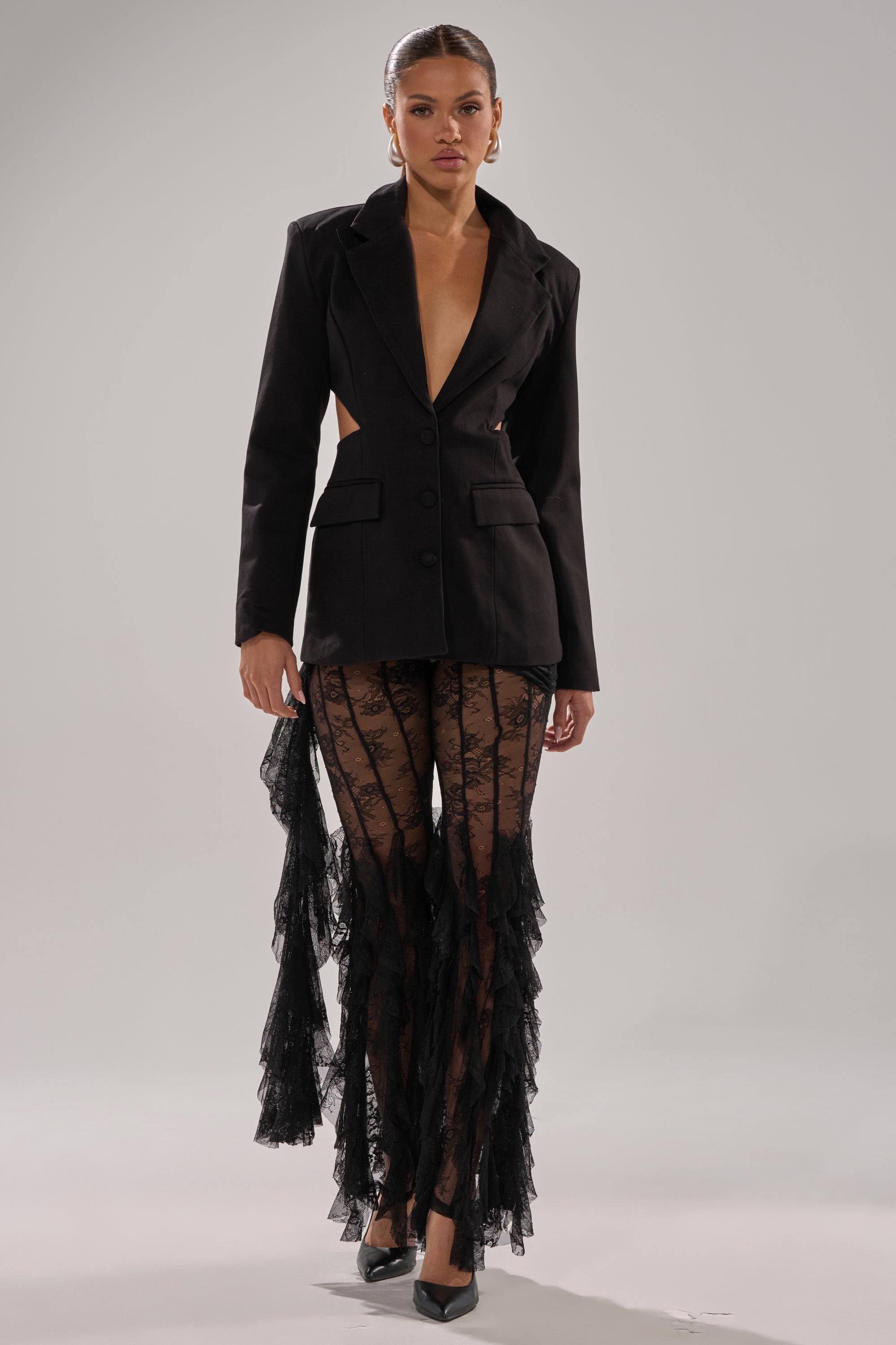 PARTY IN THE BACK CUTOUT BLAZER