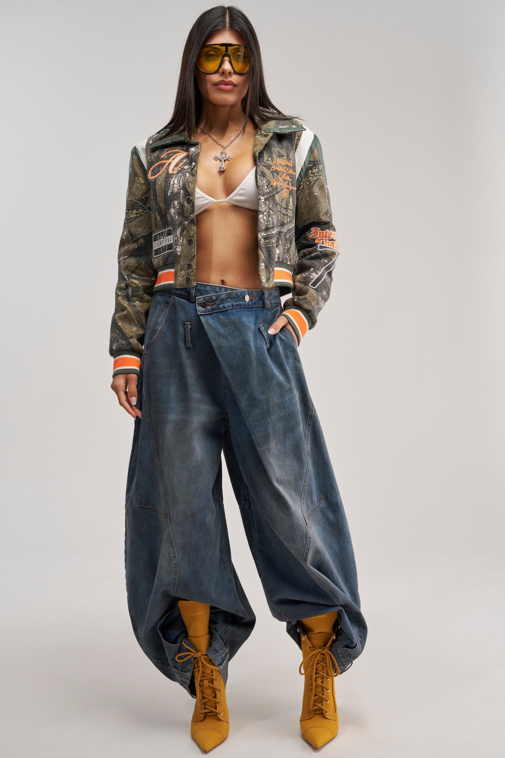 TAPPED IN RHINESTONE BOMBER