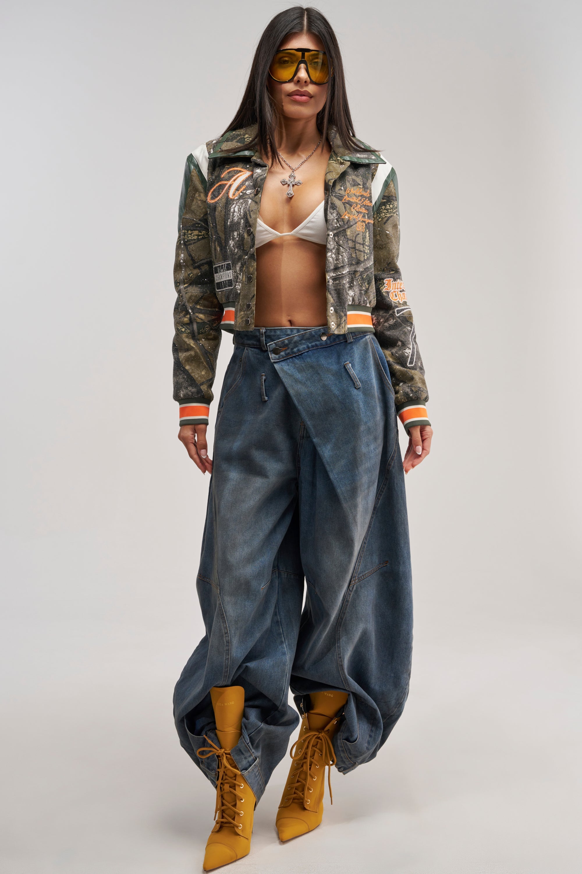 TAPPED IN RHINESTONE BOMBER