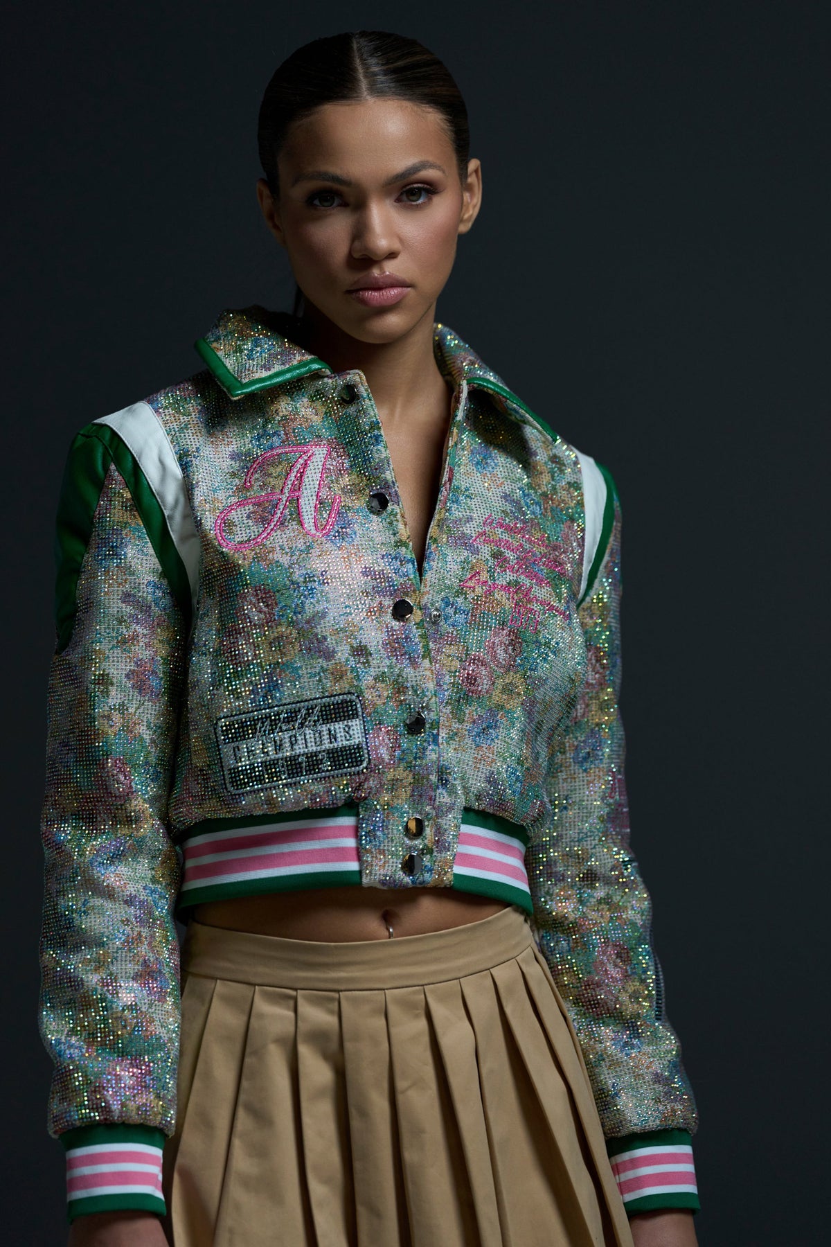 TAPPED OUT RHINESTONE BOMBER