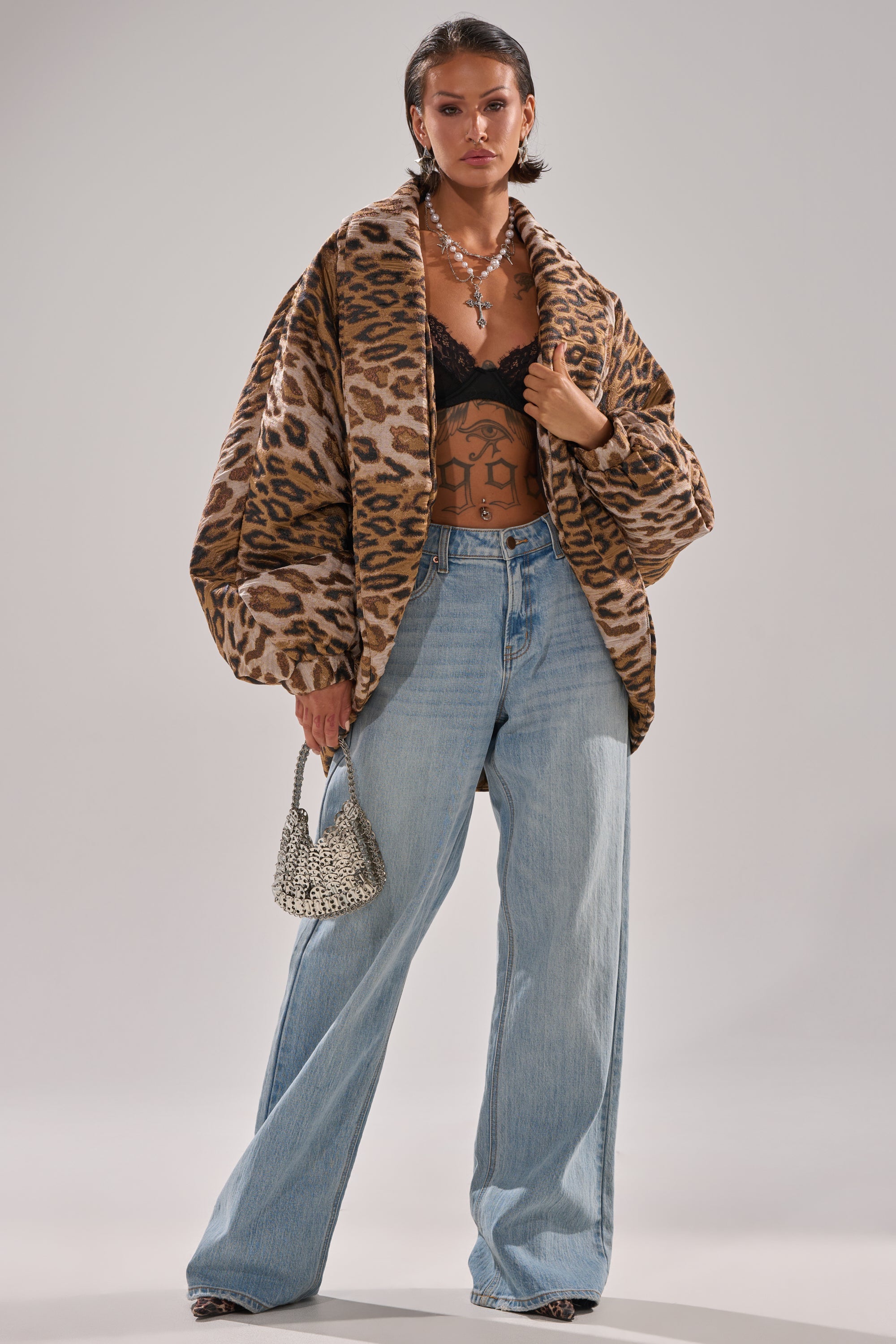 LOLA COCOON COAT IN JACQUARD