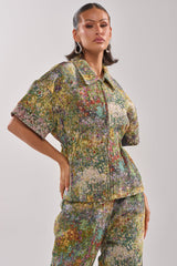 DEEP IN THE SEA BROCADE BLOUSE