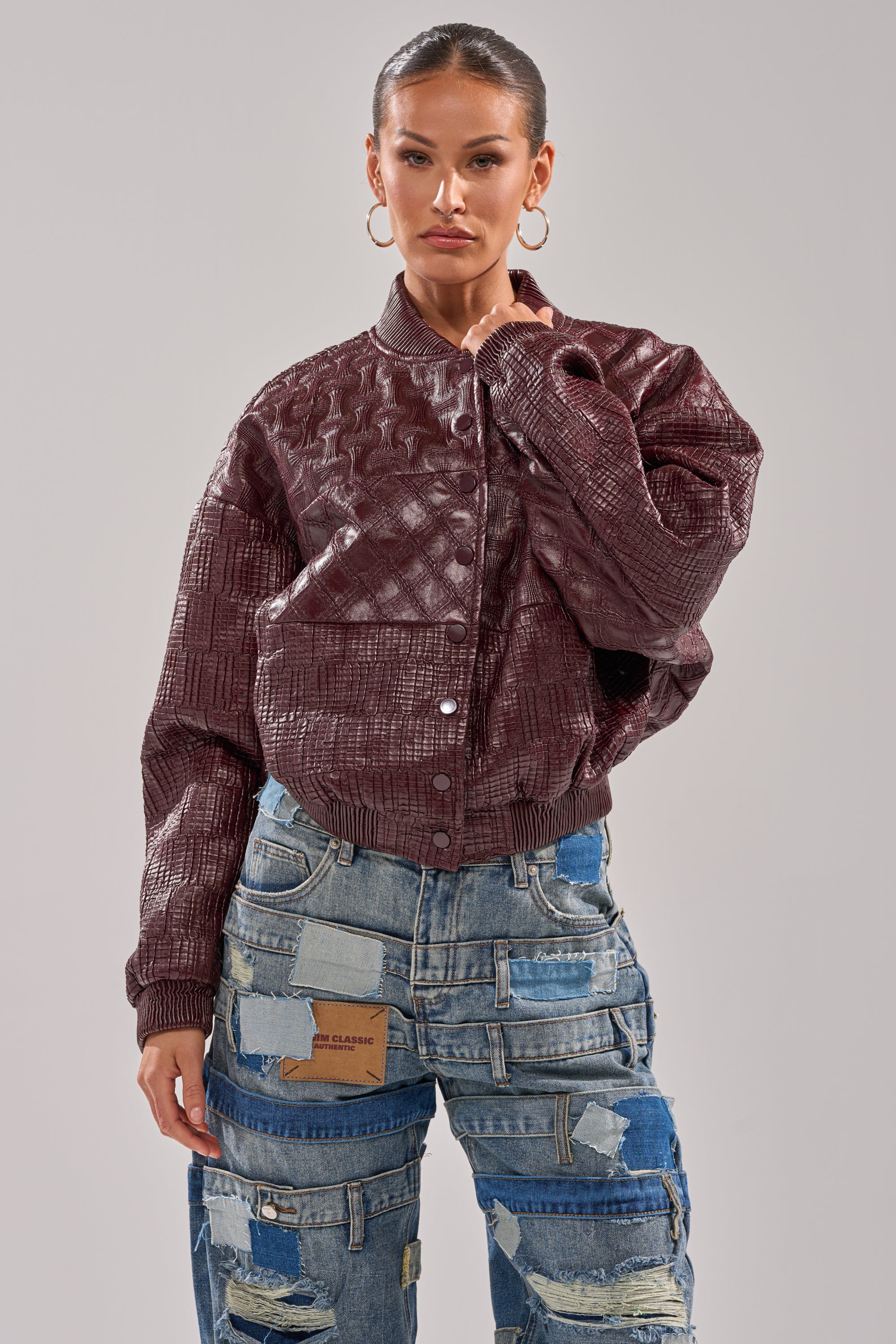 CHARLI PATCHWORK BOMBER