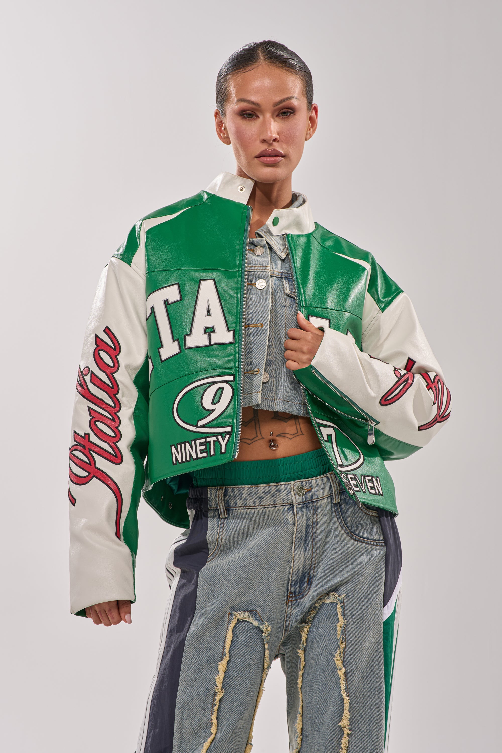 CATCHING FLIGHTS EMBROIDERED BOMBER