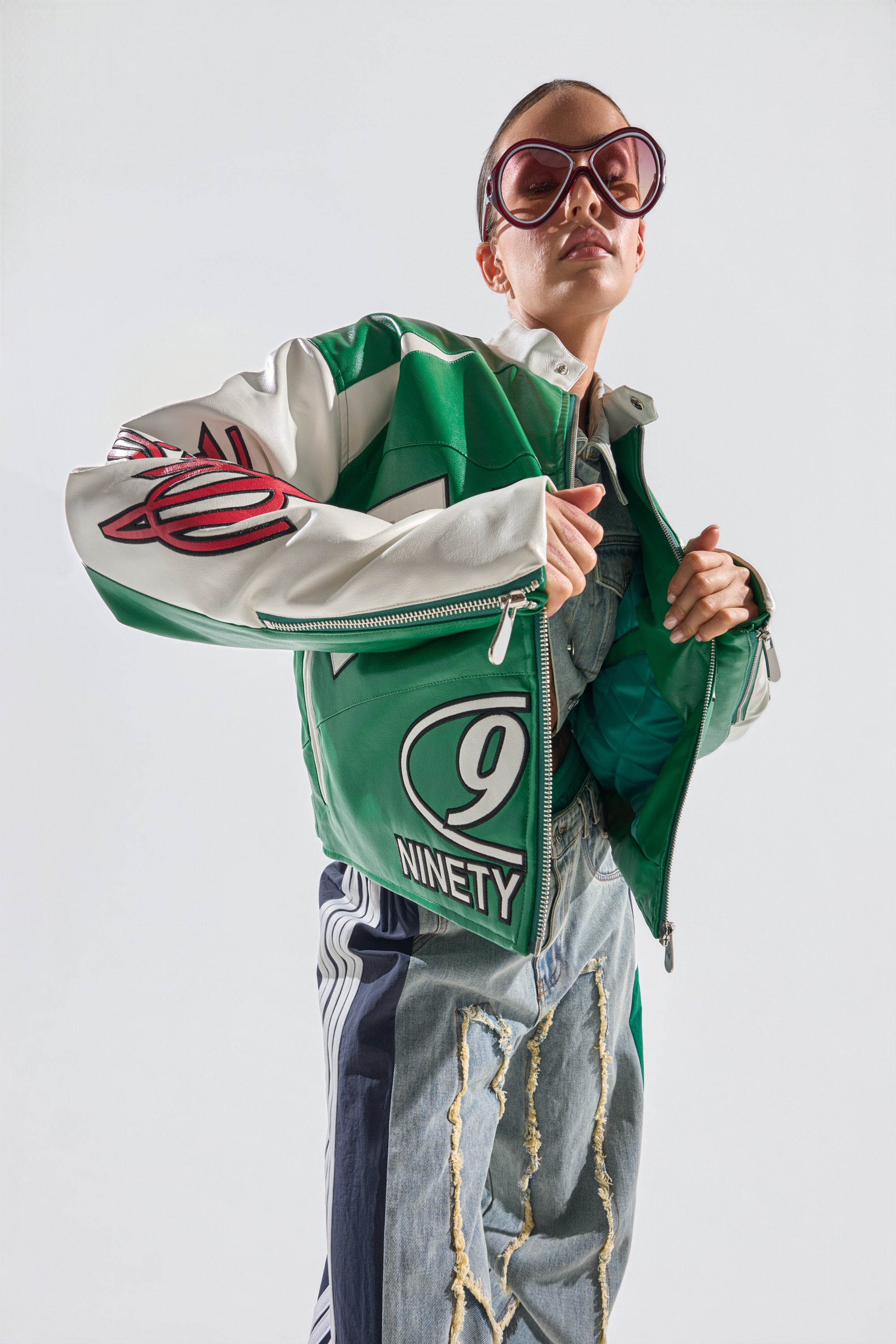 CATCHING FLIGHTS EMBROIDERED BOMBER