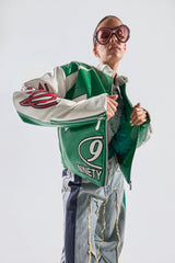 CATCHING FLIGHTS EMBROIDERED BOMBER