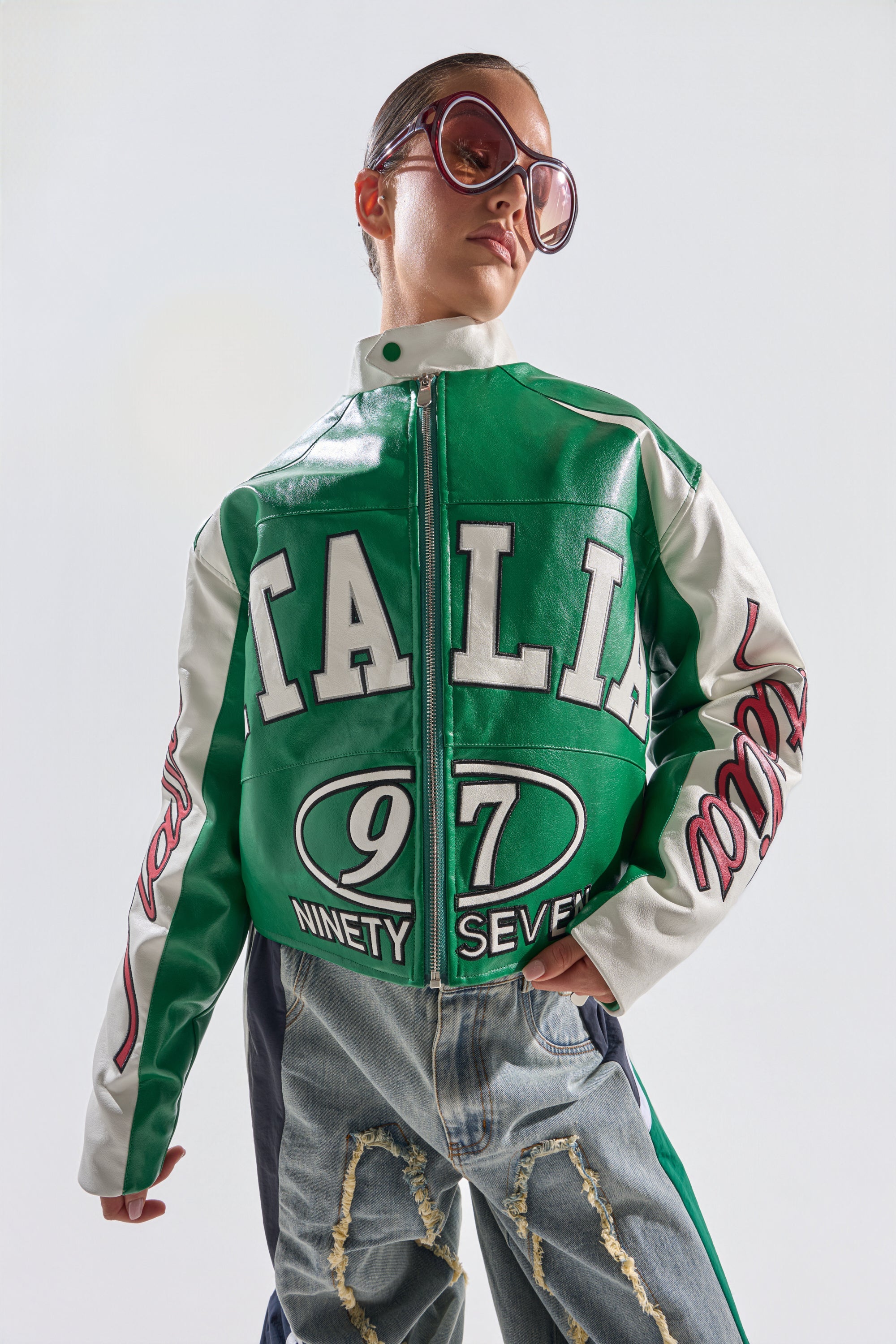 CATCHING FLIGHTS EMBROIDERED BOMBER
