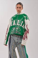 CATCHING FLIGHTS EMBROIDERED BOMBER